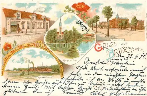 AK / Ansichtskarte Britz_Berlin Kirche Krankenhaus Amtshaus Britz Berlin
