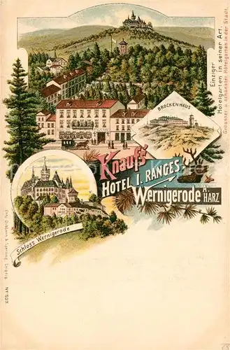 AK / Ansichtskarte Wernigerode_Harz Knaufs Hotel Ranges Schloss Brockenhaus  Wernigerode Harz