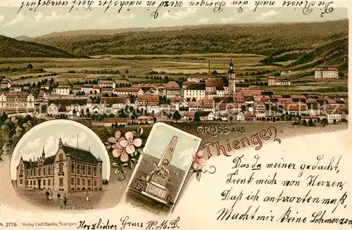 AK / Ansichtskarte Thiengen_Rhein Kriegerdenkmal Neue Schule Thiengen Rhein