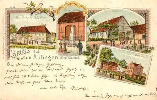 AK / Ansichtskarte Auhagen Forsthaus Schule Kriegerdenkmal Auhagen