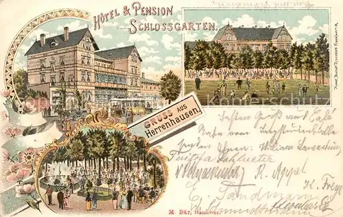 AK / Ansichtskarte Herrenhausen_Hannover Hotel Schlossgarten Herrenhausen Hannover