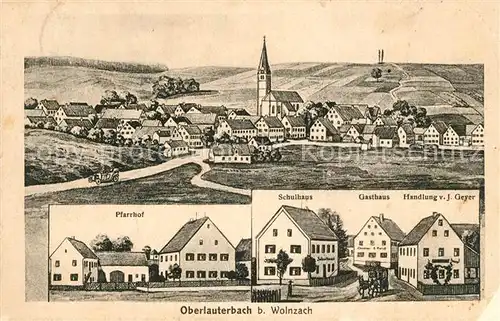AK / Ansichtskarte Oberlauterbach_Oberbayern Pfarrhof Schulhaus Gasthaus Oberlauterbach_Oberbayern