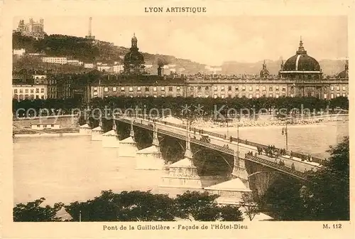 AK / Ansichtskarte Lyon_France Pont de la Guillotiere Hotel Dieu Lyon France