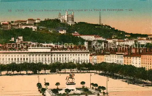 AK / Ansichtskarte Lyon_France Place Bellecour Basilika  Lyon France