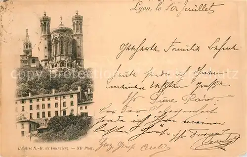 AK / Ansichtskarte Lyon_France Eglise Notre Dame Lyon France