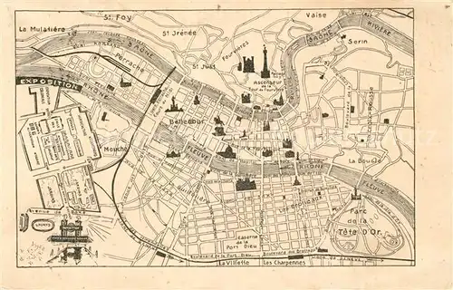 AK / Ansichtskarte Lyon_France Stadtplan Lyon France