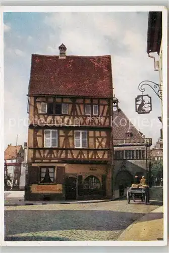 AK / Ansichtskarte Colmar_Haut_Rhin_Elsass Die Langgasse mit Fachwerkhaus Colmar_Haut_Rhin_Elsass