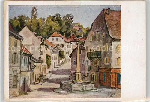 AK / Ansichtskarte Altkirch_Elsass Hirzenbrunnen Kuenstlerkarte Altkirch Elsass