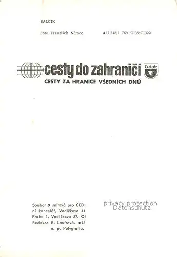 AK / Ansichtskarte Tschechische_Republik Cesty do zahranici Tschechische Republik