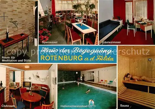 AK / Ansichtskarte Rotenburg_Fulda Haus der Begegnung Schwimmbad Sauna Rotenburg Fulda