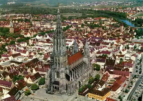 AK / Ansichtskarte Ulm_Donau Fliegeraufnahme Dom hoechste Kirche der Welt Ulm_Donau