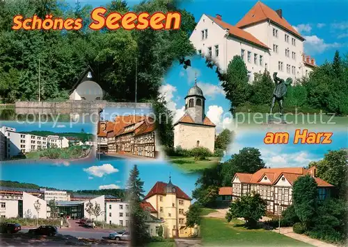 AK / Ansichtskarte Seesen_Harz Plastik Fachwerk Kirche Seesen Harz