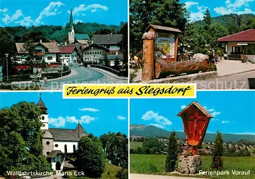 AK / Ansichtskarte Siegsdorf_Oberbayern Wallfahrtskirche Maria Eck Ferienpark Vorauf Siegsdorf Oberbayern