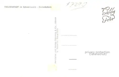 AK / Ansichtskarte Freudenstadt Gedenksaeule Freudenstadt