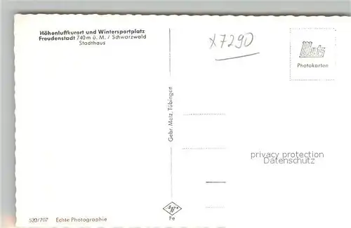 AK / Ansichtskarte Freudenstadt Stadthaus Freudenstadt