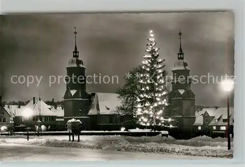 AK / Ansichtskarte Freudenstadt Marktplatz Ev Stadtkirche Weihnachtsbaum Freudenstadt
