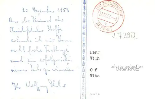 AK / Ansichtskarte Freudenstadt Neujahrsmorgen im Schwarzwald Winterimpressionen Stempel Freudenstadt