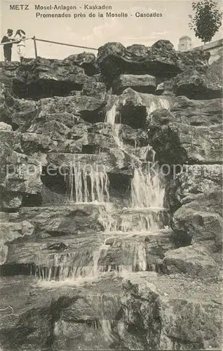 AK / Ansichtskarte Metz_Moselle Mosel Anlagen Kaskaden Promenades pres de la Moselle Cascades Metz_Moselle