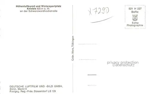 AK / Ansichtskarte Kniebis_Freudenstadt Fliegeraufnahme Kniebis_Freudenstadt