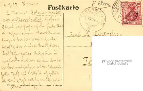 AK / Ansichtskarte Colmar_Haut_Rhin_Elsass Skulptur Statue Nach der Arbeit Rebseppele aus einem Loyele trinkend Colmar_Haut_Rhin_Elsass