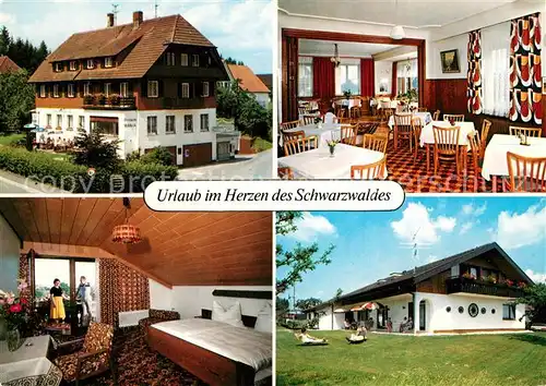 AK / Ansichtskarte Musbach_Freudenstadt Fremdenpension Waldeck Gastraum Fremdenzimmer Musbach_Freudenstadt