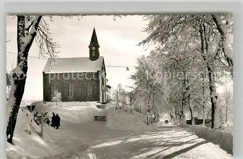 AK / Ansichtskarte Kniebis_Freudenstadt Kirchlein an der Schwarzwaldhochstrasse Winterlandschaft Kniebis_Freudenstadt