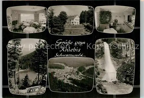 AK / Ansichtskarte Kniebis_Freudenstadt Milchbar Cafe See Wasserfall Kurort im Schwarzwald Fliegeraufnahme Bromsilber Kniebis_Freudenstadt