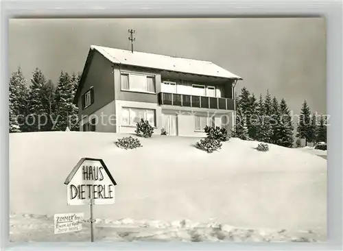 AK / Ansichtskarte Kniebis_Freudenstadt Gaestehaus Pension Haus Dieterle Winterlandschaft Schwarzwald Kniebis_Freudenstadt