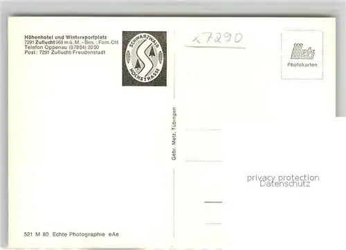 AK / Ansichtskarte Zuflucht Hoehenhotel im Schwarzwald Winterimpressionen Zuflucht