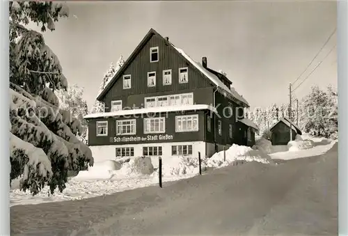 AK / Ansichtskarte Kniebis_Freudenstadt Schullandheim der Stadt Giessen im Schwarzwald Winterimpressionen Kniebis_Freudenstadt