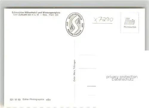 AK / Ansichtskarte Zuflucht Schmelzles Hoehenhotel im Schwarzwald Zuflucht