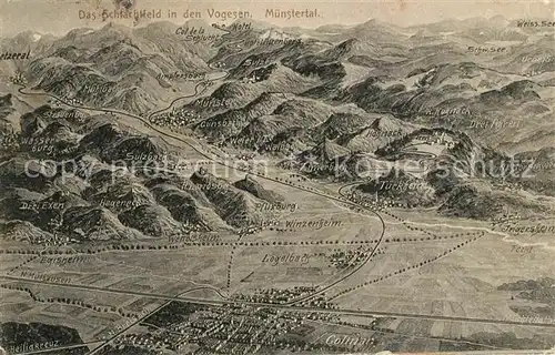AK / Ansichtskarte Muenster_Elsass Panoramakarte Schlachtfeld in den Vogesen Muenster_Elsass