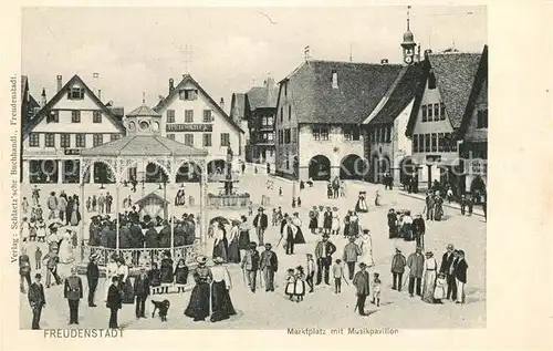 AK / Ansichtskarte Freudenstadt Marktplatz Musikpavillon  Freudenstadt