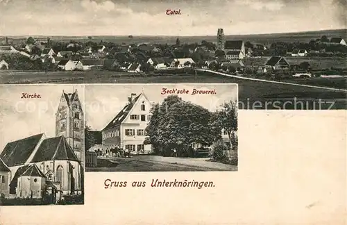 AK / Ansichtskarte Unterknoeringen Zechsche Brauerei Kirche Unterknoeringen