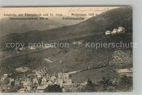 AK / Ansichtskarte Jungholtz mit Thierenbach und St Anna Molkenrain Hartmannsweilerkopf Kohlschlagsattel Jungholtz