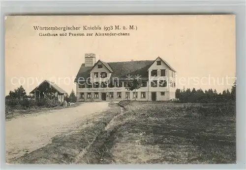AK / Ansichtskarte Kniebis_Freudenstadt Gasthaus Pension zur Alexanderschanze im Schwarzwald Kniebis_Freudenstadt