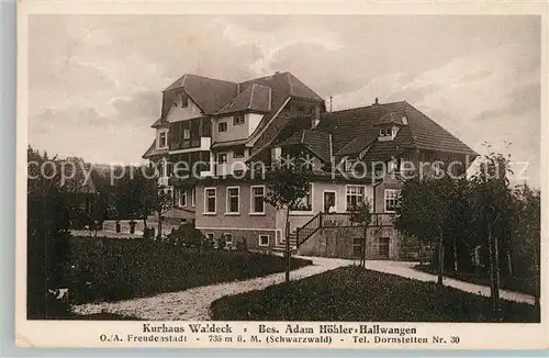 AK / Ansichtskarte Hallwangen Kurhaus Waldeck Hallwangen