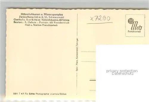 AK / Ansichtskarte Zwieselberg_Freudenstadt Gasthof zum Auerhahn mit Nebenh?usern Chamois B?tten Zwieselberg_Freudenstadt