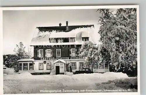 AK / Ansichtskarte Zwieselberg_Freudenstadt Gasthof Pension Auerhahn Kurort Wintersportplatz im Schwarzwald Zwieselberg_Freudenstadt