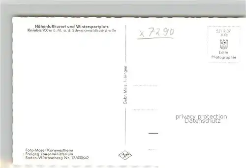 AK / Ansichtskarte Kniebis_Freudenstadt Kurort Wintersportplatz im Schwarzwald Kniebis_Freudenstadt
