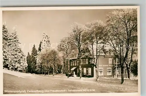 AK / Ansichtskarte Zwieselberg_Freudenstadt Hotel Pension Hirschen Post mit Haus Hermann Kurort Wintersportplatz im Schwarzwald Zwieselberg_Freudenstadt