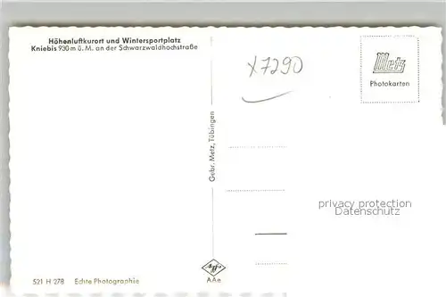 AK / Ansichtskarte Kniebis_Freudenstadt Teilansicht Kurort Wintersportplatz im Schwarzwald Fliegeraufnahme Kniebis_Freudenstadt