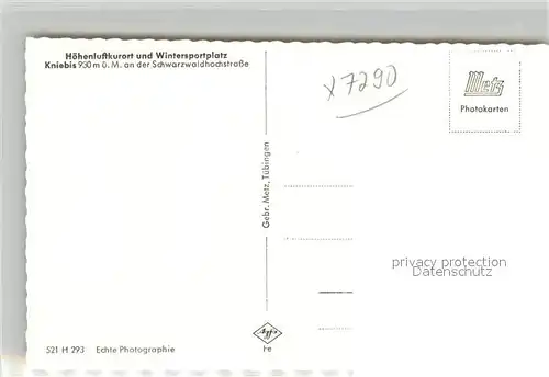 AK / Ansichtskarte Kniebis_Freudenstadt Teilansicht Kurort Wintersportplatz im Schwarzwald Fliegeraufnahme Kniebis_Freudenstadt