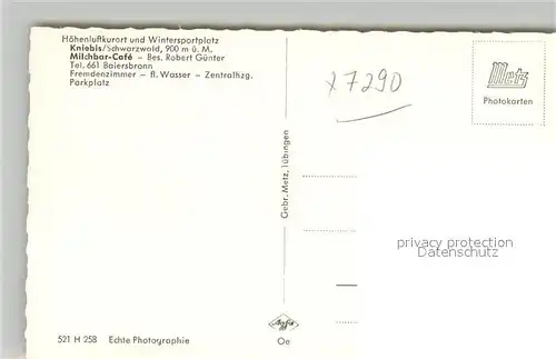 AK / Ansichtskarte Kniebis_Freudenstadt Milchbar Cafe Kurort Wintersportplatz im Schwarzwald Kniebis_Freudenstadt