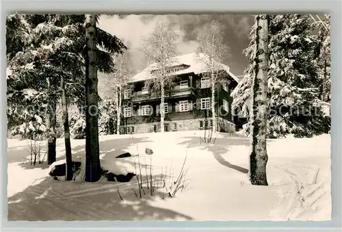 AK / Ansichtskarte Kniebis_Freudenstadt Naturfreundehaus Winterlandschaft Schwarzwald Kniebis_Freudenstadt