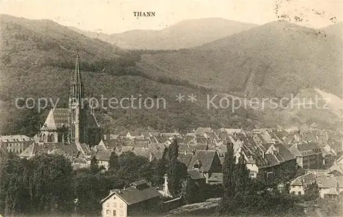 AK / Ansichtskarte Thann_Haut_Rhin_Elsass Ortsansicht mit Kirche Thann_Haut_Rhin_Elsass