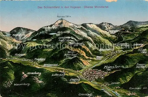 AK / Ansichtskarte Muenster_Elsass Panoramakarte Oberes Muenstertal Muenster_Elsass