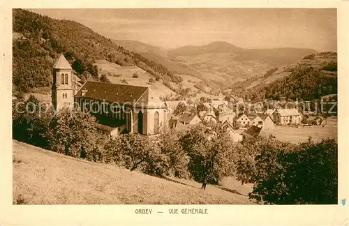AK / Ansichtskarte Orbey_Haut_Rhin Vue generale avec Eglise Orbey_Haut_Rhin