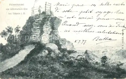 AK / Ansichtskarte Urbeis Felsenkanzel am schwarzen See Urbeis