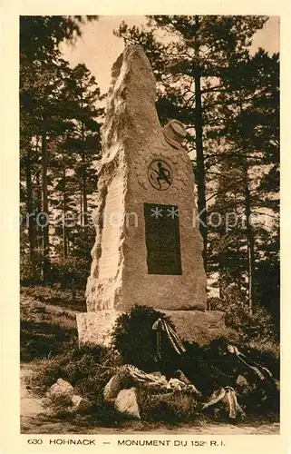 AK / Ansichtskarte Elsass_Alsace Hohnack Monument Elsass Alsace
